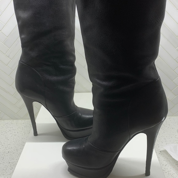 YVES SAINT LAURENT Tribute 105 Boot 36.5 Black YSL - Picture 6 of 14
